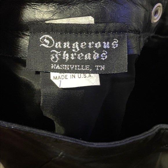 dangerous threads, Black Leather Embellished Women's Shorts - Picture 3 of 6